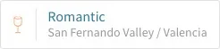 Romantic wine glass icon with San Fernando Valley / Valencia text label