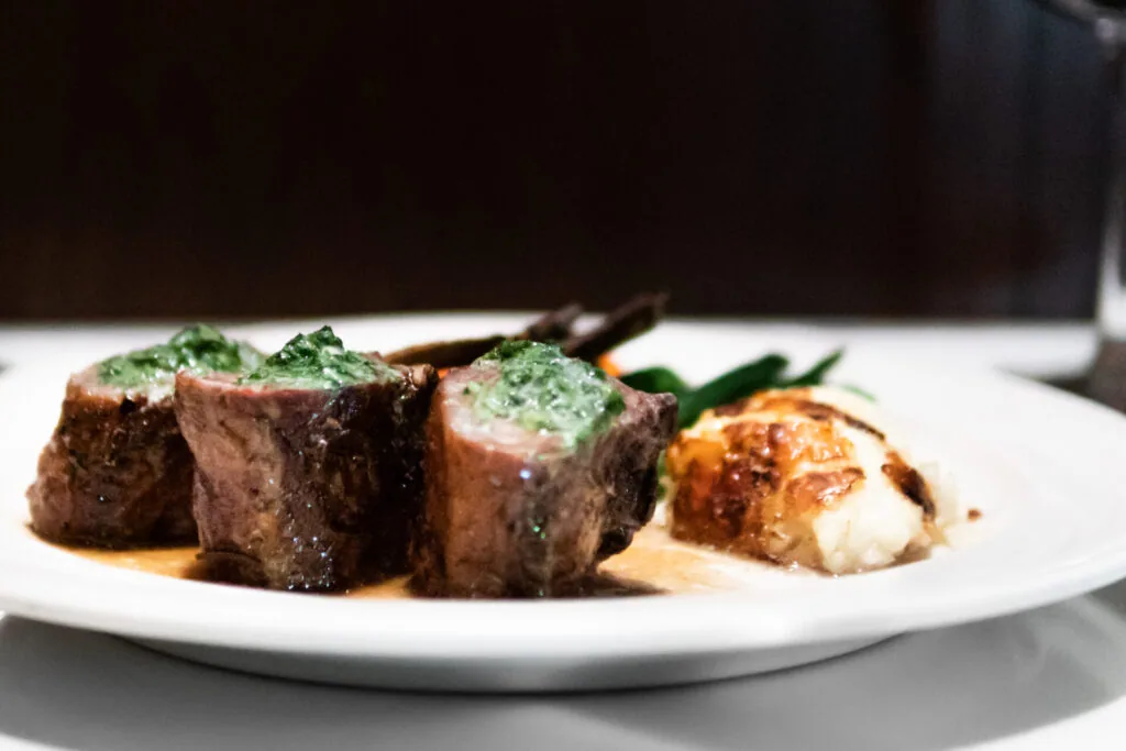 Roasted rack of lamb with rosemary butter